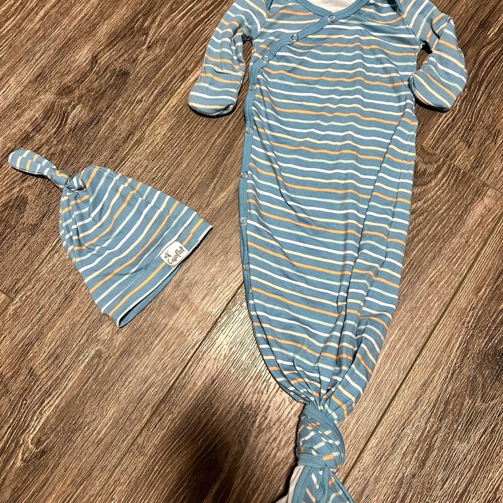 Copper Pearl Knot Nightgown with Hat